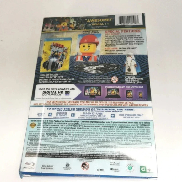Lego Movie BluRay DVD Everything Awesome Box Set Bonus INC Vitruvius Figure New - Picture 2 of 5